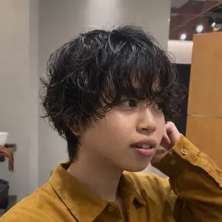 ショート パーマ メンズ JUNTA 梅田茶屋町のヘアスタイル
