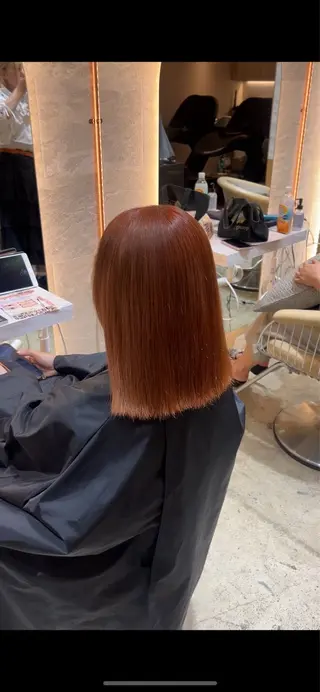 カラー 艶カラー/艶髪矯正/ レイヤー/ひなき🎀のヘアスタイル