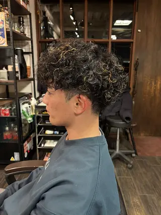 パーマ ミディアム 早稲田/メンズ専門 /フェード/葛西裕季のヘアスタイル