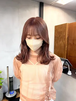 セミロング カラー ヘアアレンジ esu西梅田所属・ena/ブリーチなし 透明感・レイヤー🎀のヘアスタイル