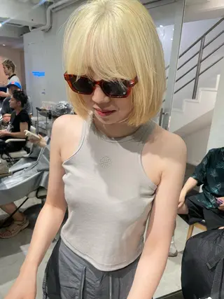 ミディアム カラー スパイラルパーマ 🌐hina⭐️のヘアスタイル