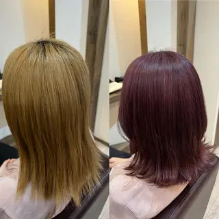 ミディアム カラー 工藤 梨花のヘアスタイル