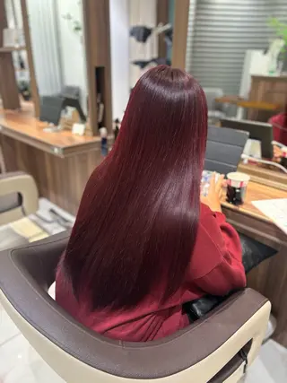 ロング カラー ツヤ髪縮毛矯正💫/ ハイトーン/あゆみのヘアスタイル