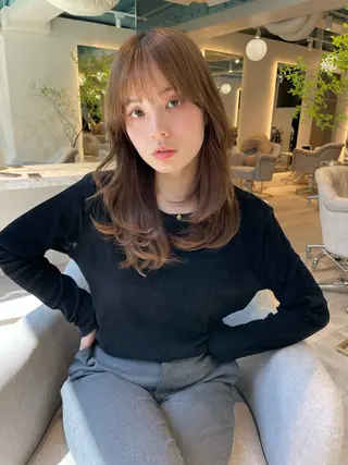 セミロング 髪質改善/カットモデ ル募集✨️根本 彩永のヘアスタイル