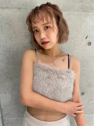 ミディアム まいか🤎髪質改善 ミルクティーボブ🎀のヘアスタイル