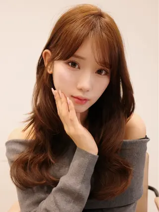 ロング カラー 韓国くびれヘア 顔まわり新宿/さやかのヘアスタイル