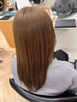 セミロング カラー パーマ/縮毛矯正 /韓国風/佐藤里咲のヘアスタイル