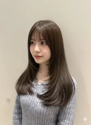 セミロング レイヤー×顔周り/ 髪質改善/川上京香のヘアスタイル