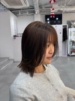 ミディアム R/🤎 パーマ&ブリーチ🔥のヘアスタイル