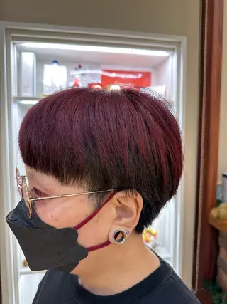 ショート カラー 小顔ボブ/お悩み解決 /ボブパーマ/とういのヘアスタイル