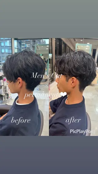 パーマ メンズ 大人女性ぼかし メンズ強化🦙平作のヘアスタイル