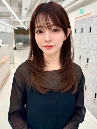 セミロング 🎀暖色カラー/ ピンク🎀mikuのヘアスタイル