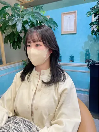 ミディアム カラー 縮毛矯正　髪質改善 韓国風レイヤー　吉田のヘアスタイル