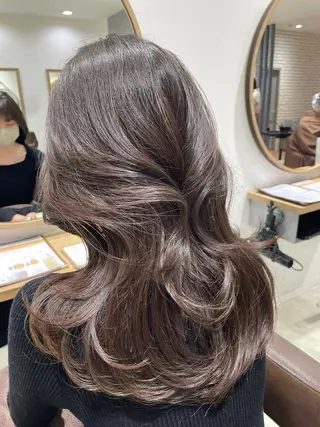 セミロング カラー 映える顔まわり/前髪 特化 💗 ユキマのヘアスタイル