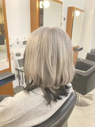 ミディアム カラー 夏賀 聡史のヘアスタイル