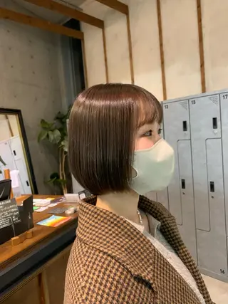 ショート ボブ/ベージュ/ パーマ🪿近森ゆいのヘアスタイル