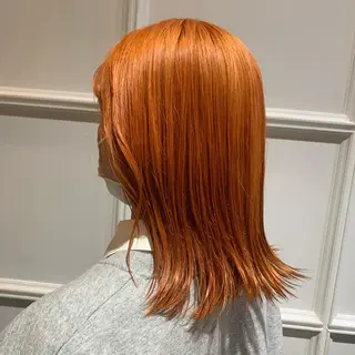 ミディアム カラー ヘアアレンジ 髪質改善カラー&TR 縮毛矯正/弱酸性矯正のヘアスタイル