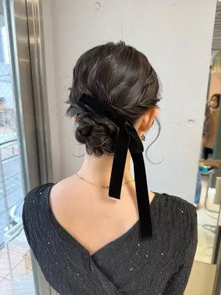 セミロング ヘアアレンジ ヘアセット ✴︎Mai✴︎銀座のヘアスタイル