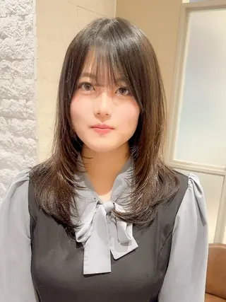 セミロング りきまる けんとのヘアスタイル