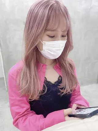 ロング カラー パーマ ヘアアレンジ メンズ ハイトーン/レイヤー 🌸さくらのヘアスタイル