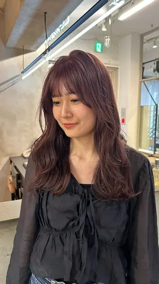 セミロング カラー じゅわっと暖色カラー 🍊Moemiのヘアスタイル