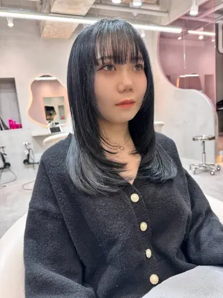 ミディアム カラー ヘアアレンジ 🔶似合わせセンター パート/ヤス🔶のヘアスタイル