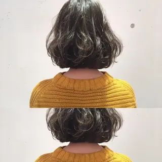 ミディアム カラー パーマ THE DAY所属・AKI HASHIMOTOのヘアスタイル