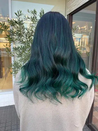 ロング カラー ヘアアレンジ EARTH長岡店🩵 石原莉穂のヘアスタイル