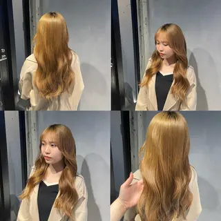 ロング カラー 暖色/ハイトーン/ カラー/HBLのヘアスタイル