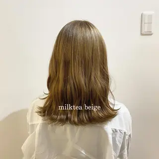 ミディアム カラー ハル🌸柔色/ ブリーチなし/艶髪のヘアスタイル