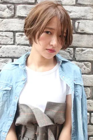 ショート カラー パーマ 羽田 ひろむのヘアスタイル