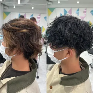 ショート カラー パーマ メンズ 【メンズサロン】 BLUCK 横浜のヘアスタイル