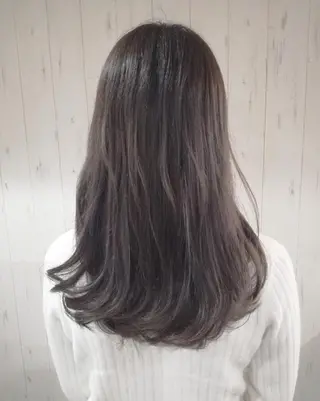セミロング カラー 西川 敏夫のヘアスタイル