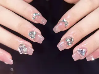 ネイル Shis_🦄shi 韓国風キラキラネイルのネイルデザイン