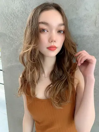 ロング カラー パーマ ヘアアレンジ メンズ キッズ ネイル マツエク・マツパ 💎耳ツボジュエリー ×銀座美容室💎のヘアスタイル