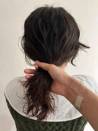 ミディアム パーマ メンズハイトーン/栄 /イトウタケルのヘアスタイル