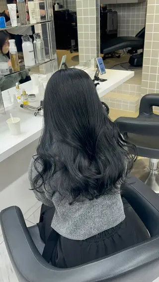 ロング カラー パーマ ヘアアレンジ メンズ キッズ ブリーチなしカラー/ ブラウン/レイヤーのヘアスタイル