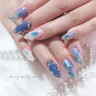 セミロング ネイル SAKURA 🍒のネイルデザイン