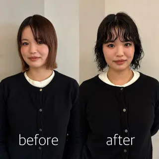 ショート パーマ/ボブ,ロング ヤマシタミウ🌀のヘアスタイル