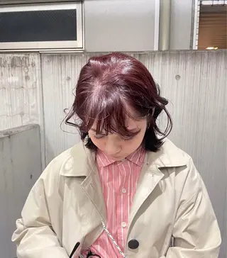 カラー 💖ボブ/髪質改善 顔周りレイヤー/ユイのヘアスタイル