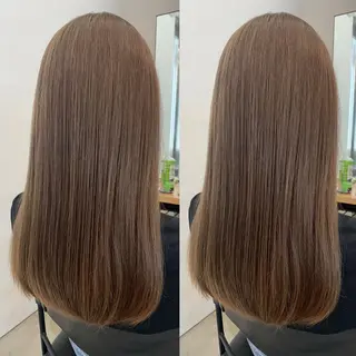 ロング カラー 透明感/オリーブ/ グレージュ/YUKAのヘアスタイル