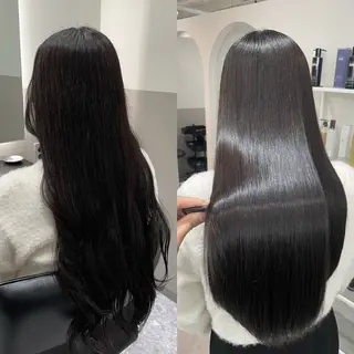 ロング レイヤーカット 新川栄一朗のヘアスタイル