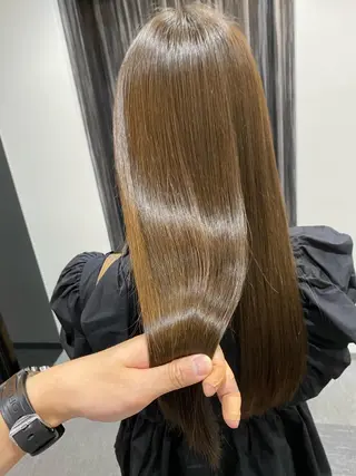 ロング ボブ、縮毛矯正👑 心斎橋/高城涼也のヘアスタイル