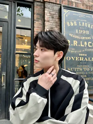 ミディアム メンズ 曲がる縮毛矯正 メンズ特化/鈴木美璃のヘアスタイル