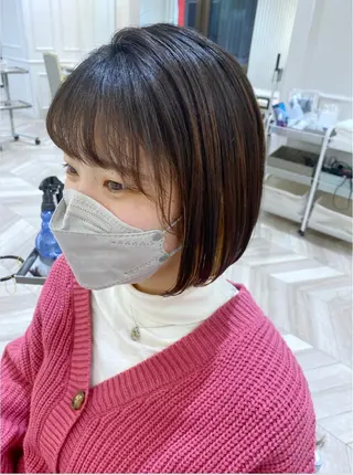 ショート ベージュ/インナー カラー🤍Rieのヘアスタイル