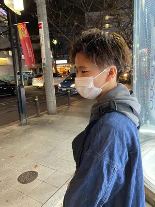 ショート スパイキーショート パーマ　具志堅　太志のヘアスタイル