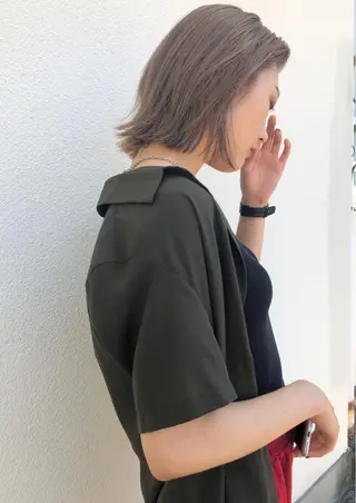 ミディアム カラー Pia hair Design Yakuin所属・Pia ツボイ ケイタのヘアスタイル