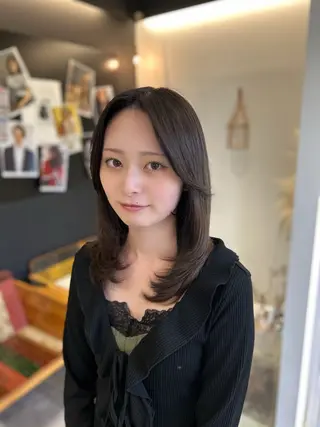 セミロング カラー YUI🦋耳ツボ/ 仙台美容師/長町のヘアスタイル