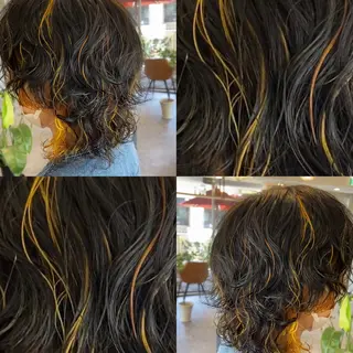 ミディアム パーマ ELLE&SALLY 石野のヘアスタイル