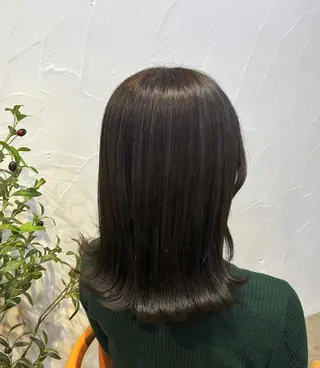 ミディアム 小顔ショート/透明感 カラー/チサトのヘアスタイル